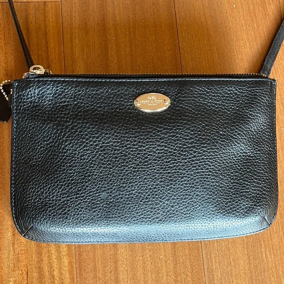 Coach Pebbled Leather Double Zip Shoulder Bag, Black  Black Coach Double Zip Pebble Leather Crossbody main image 2